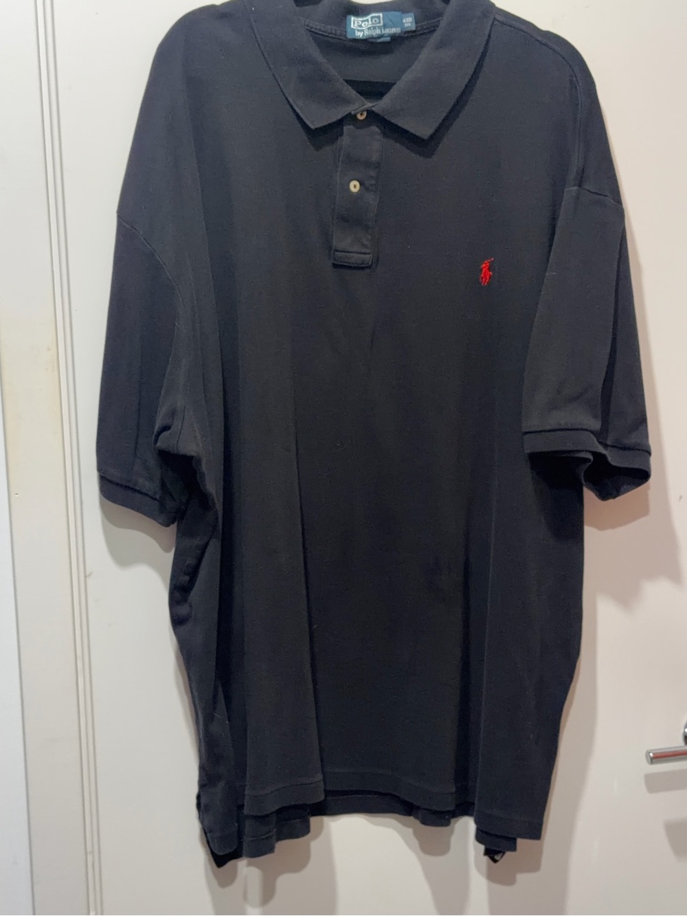 Ralph Lauren Iconic Soft Cotton Knit Black Polo with Red Pony Embroidery - 4XB